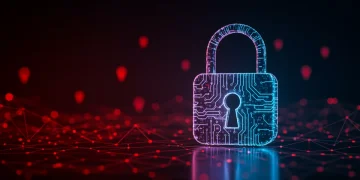 Advanced AI cybersecurity protecting digital network