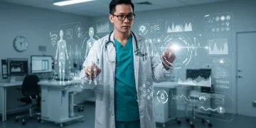 AI doctor interaction with holographic medical data for diagnostics