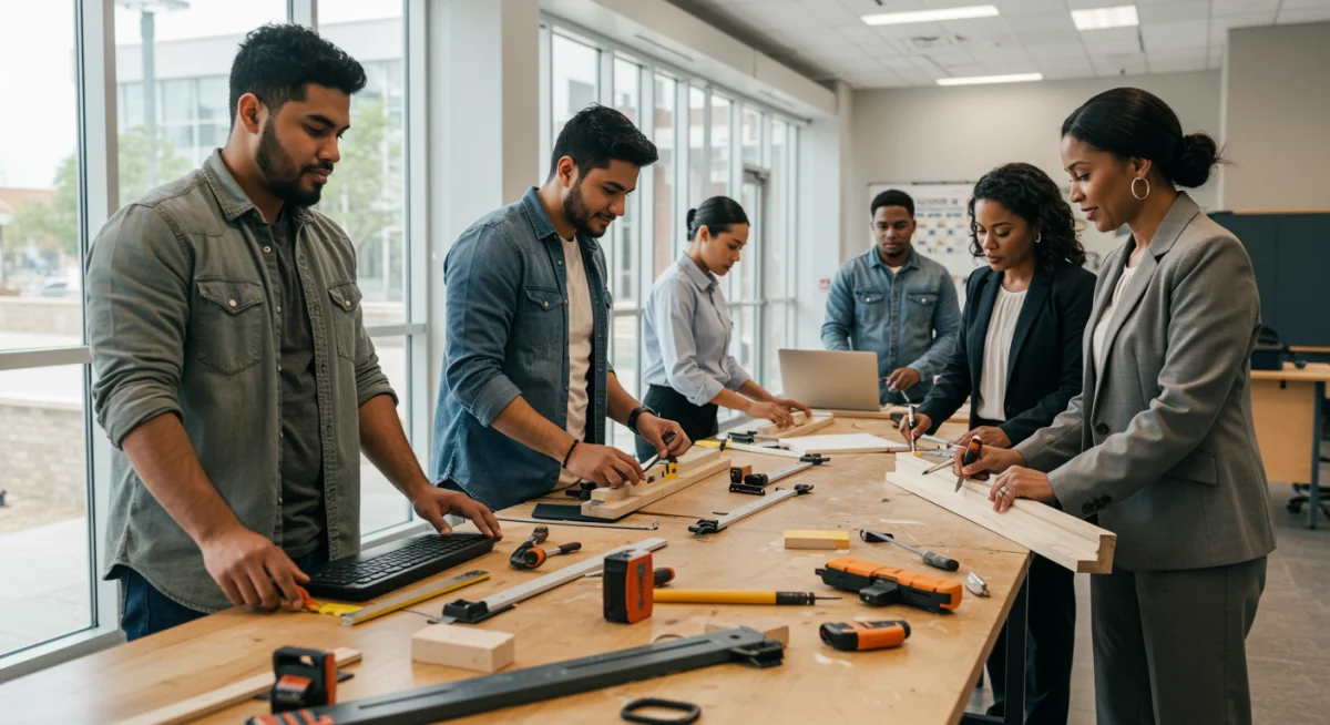 Community members engaging in a corporate-sponsored educational program.