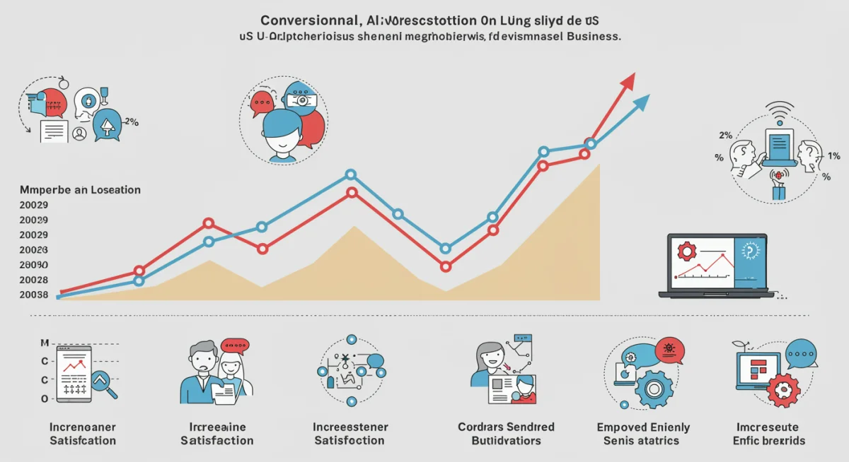Infographic showing conversational AI adoption growth and benefits