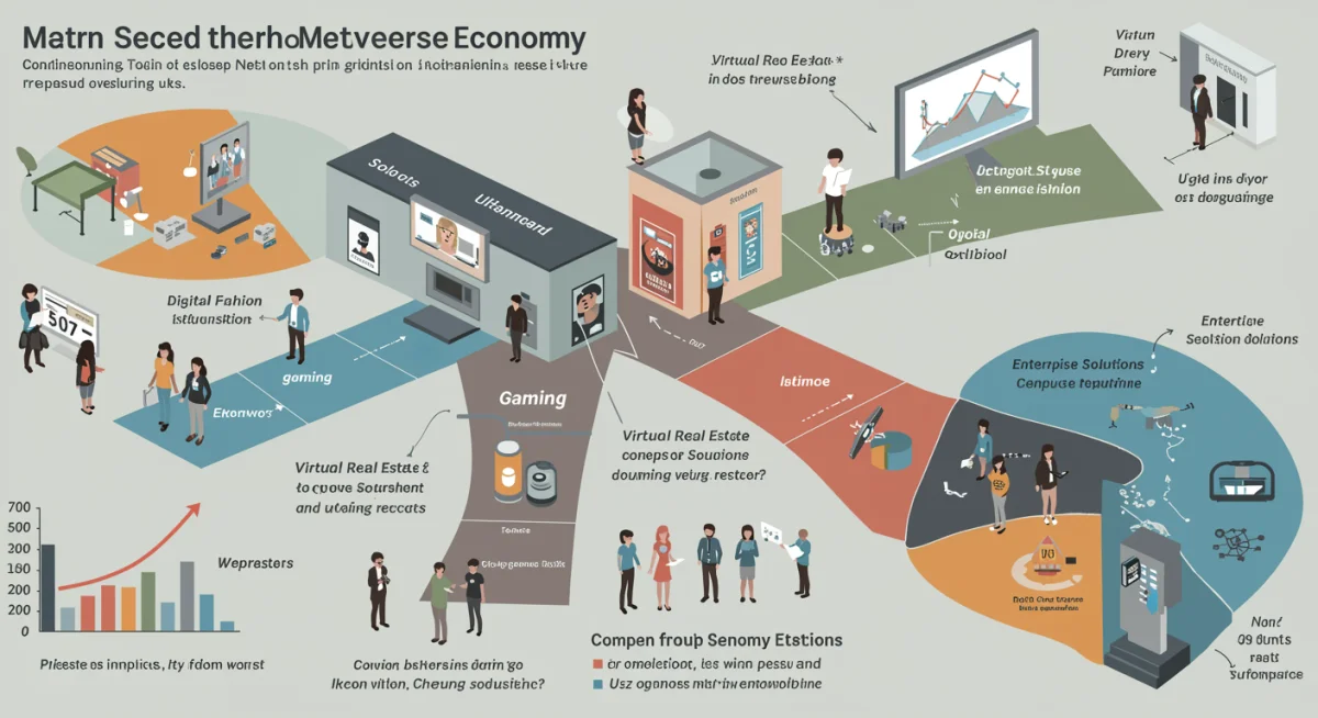 Infographic detailing sectors and growth of the metaverse economy