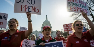 Citizens actively advocating for change in front of the US Capitol, symbolizing effective political engagement.