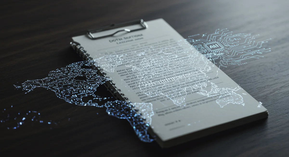 US AI regulatory framework, policy document on US map