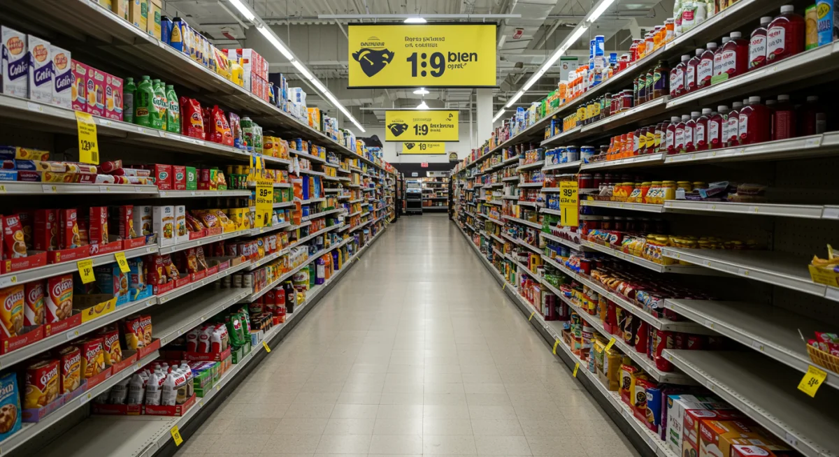 Empty grocery store shelves and increased prices